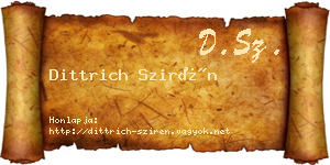 Dittrich Szirén névjegykártya